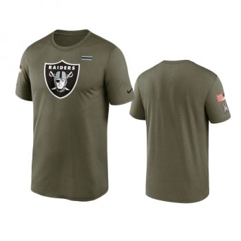 Las Vegas Raiders Olive 2021 Salute To Service Legend Performance T-Shirt