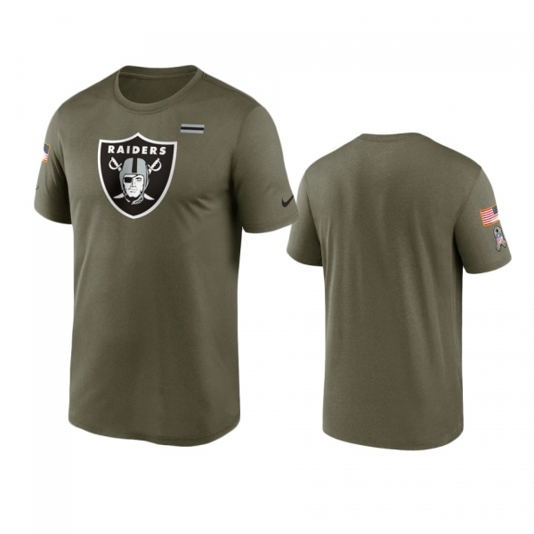 Las Vegas Raiders Olive 2021 Salute To Service Legend Performance T-Shirt