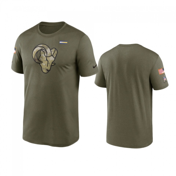 Los Angeles Rams Olive 2021 Salute To Service Legend Performance T-Shirt