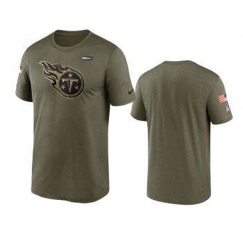 Tennessee Titans Olive 2021 Salute To Service Legend Performance T-Shirt