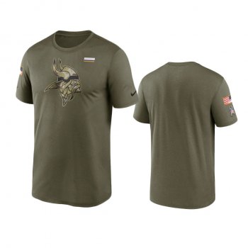 Minnesota Vikings Olive 2021 Salute To Service Legend Performance T-Shirt