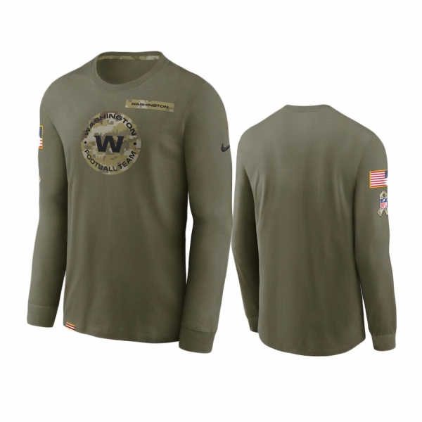 Washington Football Team Olive 2021 Salute To Service Performance Long Sleeve T-Shirt