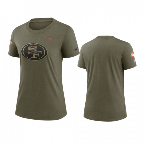 Women's San Francisco 49ers Olive 2021 Salute To Service T-Shirt