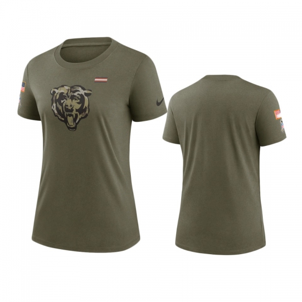 Women's Chicago Bears Olive 2021 Salute To Service T-Shirt