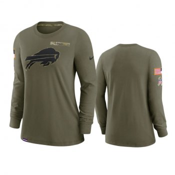 Women's Buffalo Bills Olive 2021 Salute To Service Performance Long Sleeve T-Shirt