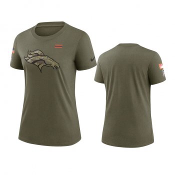 Women's Denver Broncos Olive 2021 Salute To Service T-Shirt