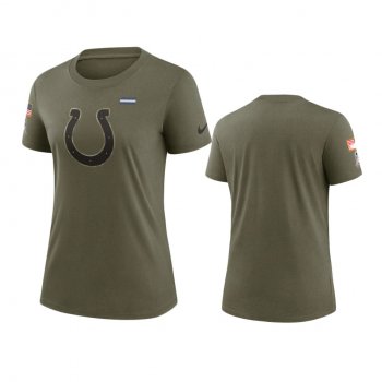 Women's Indianapolis Colts Olive 2021 Salute To Service T-Shirt