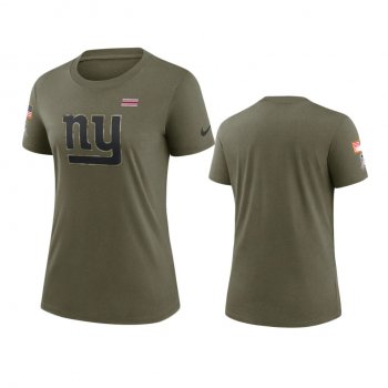 Women's New York Giants Olive 2021 Salute To Service T-Shirt