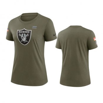 Women's Las Vegas Raiders Olive 2021 Salute To Service T-Shirt