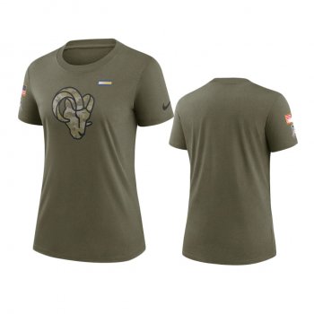 Women's Los Angeles Rams Olive 2021 Salute To Service T-Shirt