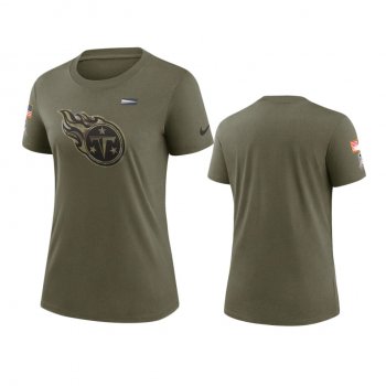 Women's Tennessee Titans Olive 2021 Salute To Service T-Shirt