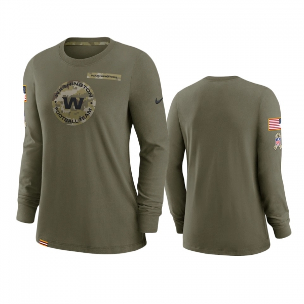 Women's Washington Football Team Olive 2021 Salute To Service Performance Long Sleeve T-Shirt