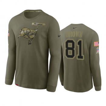 Tampa Bay Buccaneers Antonio Brown Olive 2021 Salute To Service Performance Long Sleeve T-Shirt