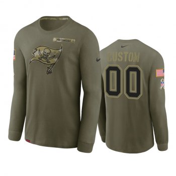 Tampa Bay Buccaneers Custom Olive 2021 Salute To Service Performance Long Sleeve T-Shirt