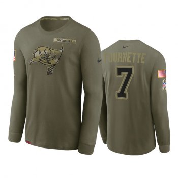 Tampa Bay Buccaneers Leonard Fournette Olive 2021 Salute To Service Performance Long Sleeve T-Shirt