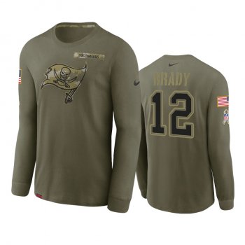 Tampa Bay Buccaneers Tom Brady Olive 2021 Salute To Service Performance Long Sleeve T-Shirt