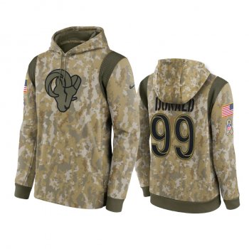 Los Angeles Rams Aaron Donald Camo 2021 Salute To Service Therma Hoodie