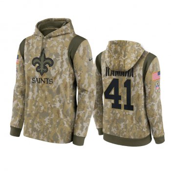 New Orleans Saints Alvin Kamara Camo 2021 Salute To Service Therma Hoodie