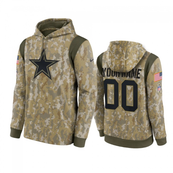 Dallas Cowboys Custom Camo 2021 Salute To Service Therma Hoodie