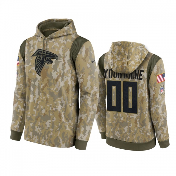 Atlanta Falcons Custom Camo 2021 Salute To Service Therma Hoodie