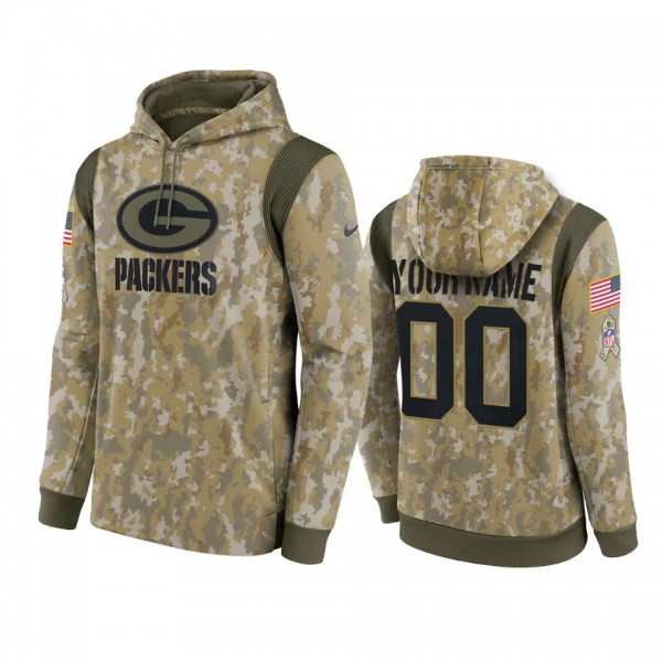 Green Bay Packers Custom Camo 2021 Salute To Service Therma Hoodie