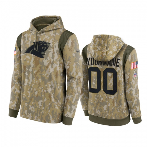 Carolina Panthers Custom Camo 2021 Salute To Service Therma Hoodie