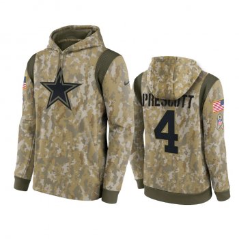 Dallas Cowboys Dak Prescott Camo 2021 Salute To Service Therma Hoodie