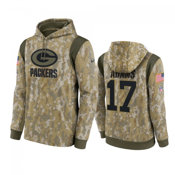 Green Bay Packers Davante Adams Camo 2021 Salute To Service Therma Hoodie