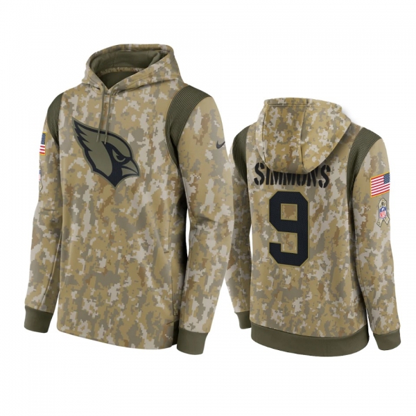 Arizona Cardinals Isaiah Simmons Camo 2021 Salute To Service Therma Hoodie