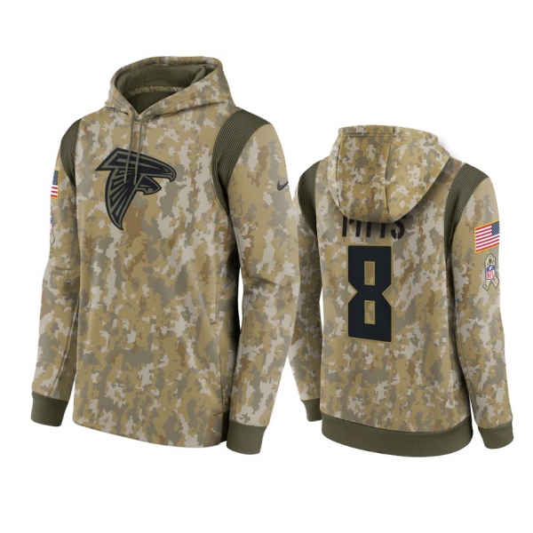 Atlanta Falcons Kyle Pitts Camo 2021 Salute To Service Therma Hoodie