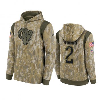 Los Angeles Rams Robert Woods Camo 2021 Salute To Service Therma Hoodie