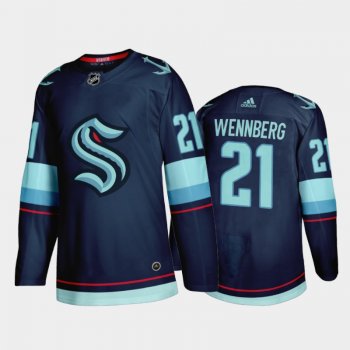 Seattle Kraken Alexander Wennberg #21 Home 2021-22 Authentic Jersey Navy