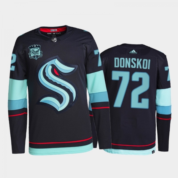 Seattle Kraken Joonas Donskoi #72 Preseason Patch 2021-22 Open Win Jersey Navy