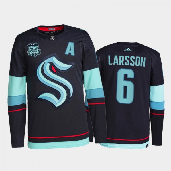 Seattle Kraken Adam Larsson Home 2021-22 Navy Authentic Jersey