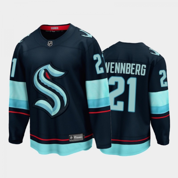 Seattle Kraken #21 Alexander Wennberg Home Navy 2021-22 32nd Club Jersey