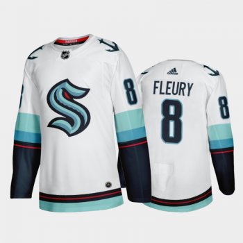 Seattle Kraken Cale Fleury Away 2021-22 White Authentic Jersey