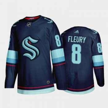 Seattle Kraken Cale Fleury Home 2021-22 Navy Authentic Jersey