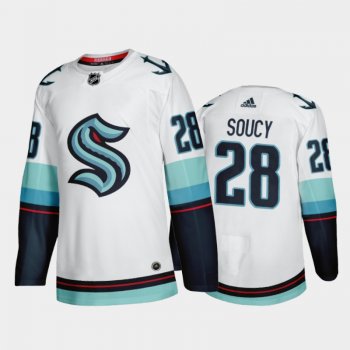 Seattle Kraken Carson Soucy Away 2021-22 White Authentic Jersey