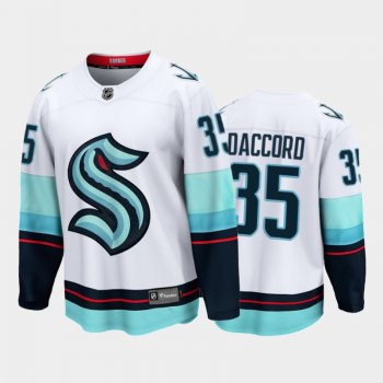 Seattle Kraken #35 Joey Daccord Away White 2021-22 32nd Club Jersey