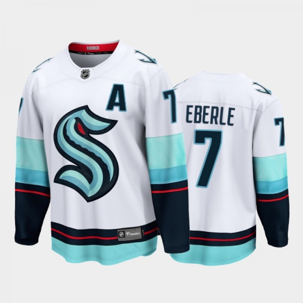 Seattle Kraken #7 Jordan Eberle Away White 2021-22 32nd Club Jersey