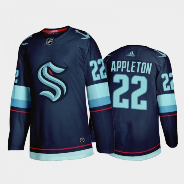 Seattle Kraken Mason Appleton Home 2021-22 Navy Authentic Jersey