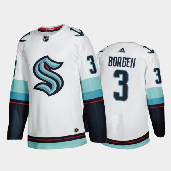 Seattle Kraken Will Borgen Away 2021-22 White Authentic Jersey