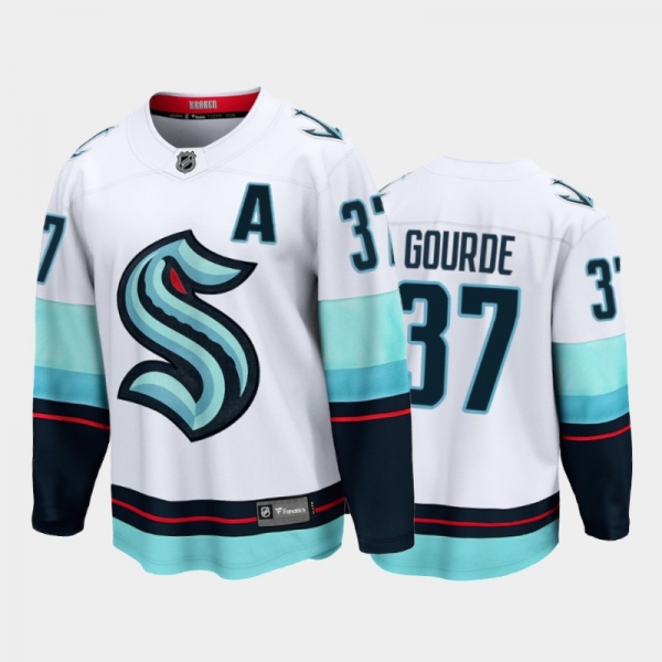 Seattle Kraken #37 Yanni Gourde Away White 2021-22 32nd Club Jersey