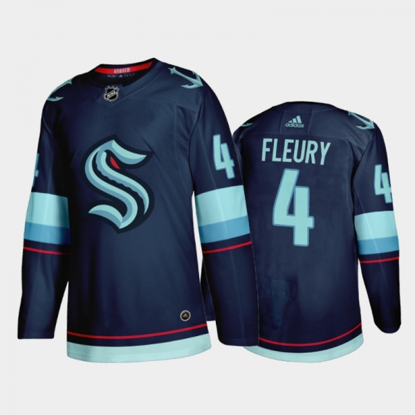 Seattle Kraken Haydn Fleury #4 Home 2021-22 Authentic Jersey Navy