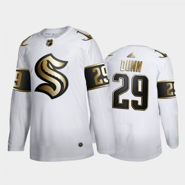 Seattle Kraken Vince Dunn #29 2021 Expansion Draft Golden Edition White Jersey