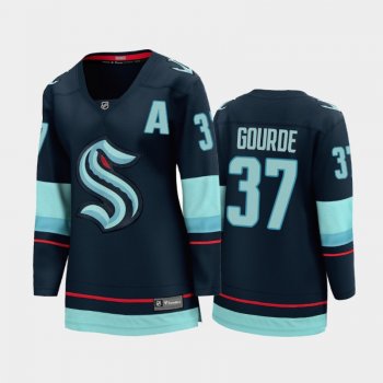 Women Seattle Kraken Yanni Gourde #37 Home 2021-22 Breakaway Jersey Navy