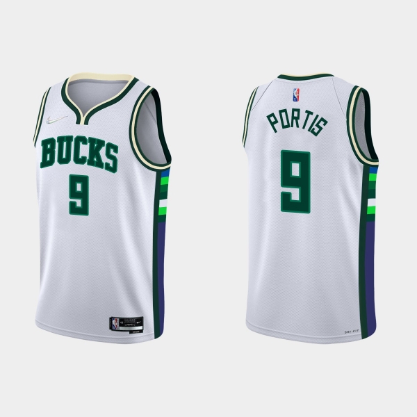 Milwaukee Bucks #9 Bobby Portis 2021-22 NBA 75th Anniversary City White Jersey