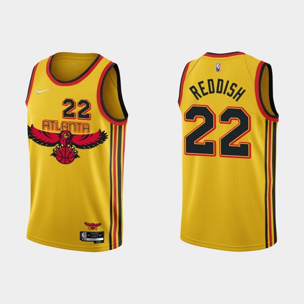 Atlanta Hawks #22 Cam Reddish 2021-22 NBA 75th Anniversary City Gold Jersey