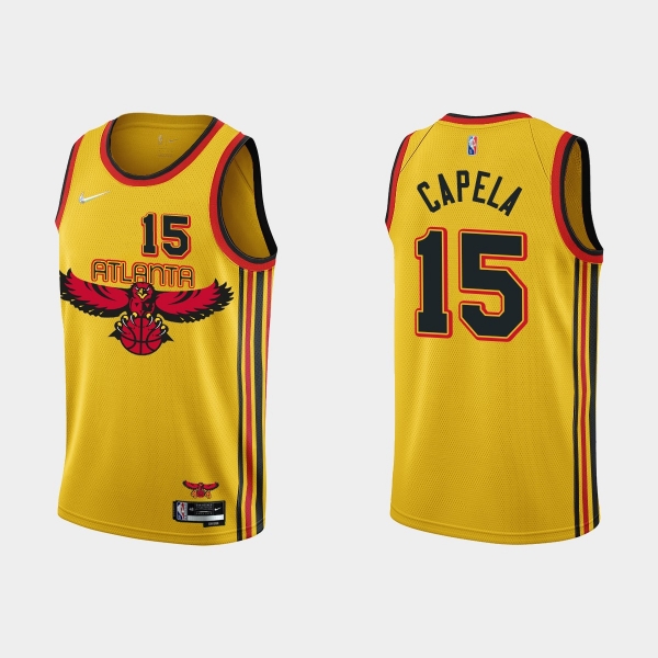 Atlanta Hawks #15 Clint Capela 2021-22 NBA 75th Anniversary City Gold Jersey