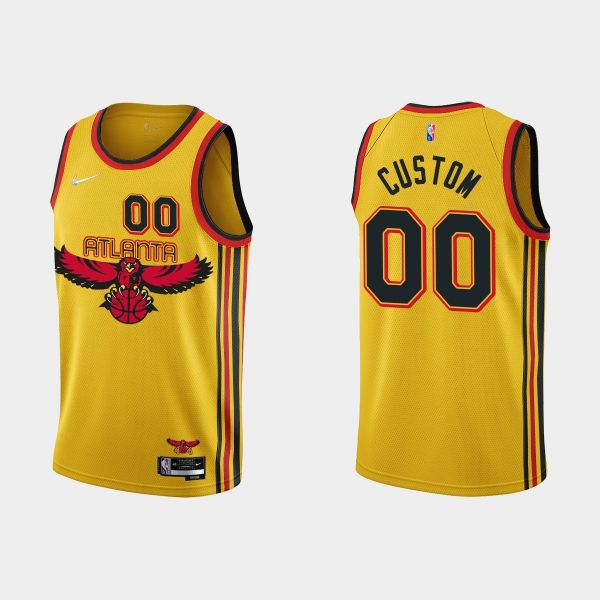 Atlanta Hawks #00 Custom 2021-22 NBA 75th Anniversary City Gold Jersey